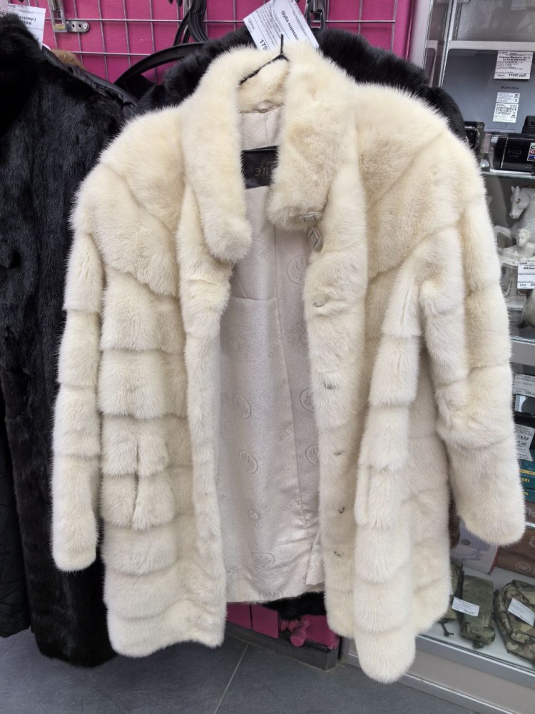 Шуба норковая белая эдгар мех 44р